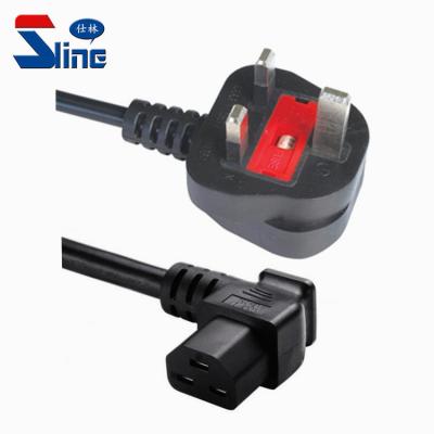 China UK & UK Standard BS 1363/A Fused Cord Mains Home Appliance Plug To IEC 320 Angled C21 Mains Lead Cable With England ASTA Certification for sale