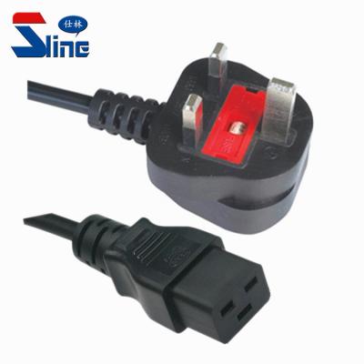 China Mains Cord Mains Appliance BS1363 UK Standard Fused Plug To IEC 320 C19 Mains Lead Cable With England ASTA Certification for sale