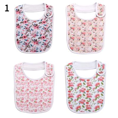 China 4pcs /set Antibacterial Baby Bibs Cotton Pattern Boys Girls Burp Cloths Drool Saliva Infant Towel 0-3 Years for sale