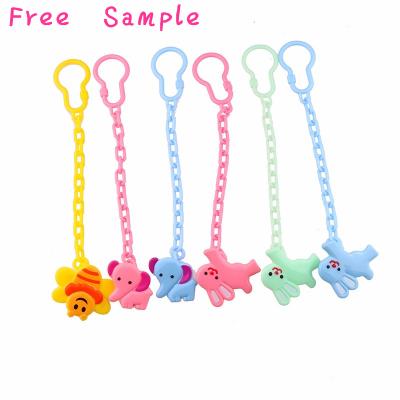 China BPA Free Animal Cartoon Plastic Baby Pacifier Clip Anti Lost Chain Holder for sale