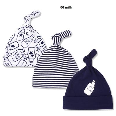 China 3pcs/lot 100% Cotton Baby Hats 100% Cotton Printed Baby Hats And Caps For 0-6 Months Newborn Baby Accessories for sale