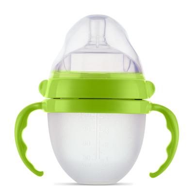 China Full Silicone PP 150ML Bottle Anti - Flatulence Drop Bottle Baby Wide Bore Curved Bottle Feeding Tableware for sale