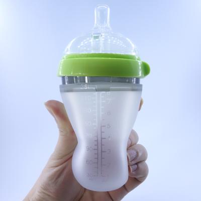 China Soft Mouth 150ML//250ML Newborn Baby Silicone Wide Mouth Feeding Bottle for sale