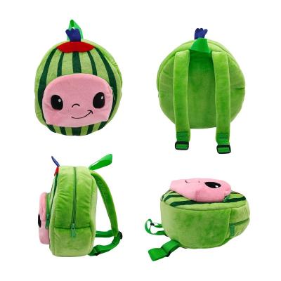 China Other Cute Watermelon School Bag Plush Stuffed Toys Watermelon Plush Toy Backpack High Quality Green Bag for sale