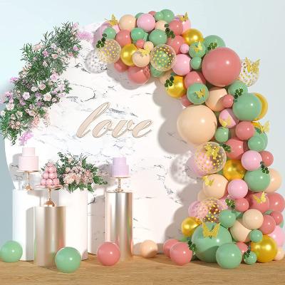 China Retro Latex Butterfly Baby Shower Balloon Garland Party Decoration Color Balloon Arch Garland Set Birthday Baby Balloon Supplies for sale