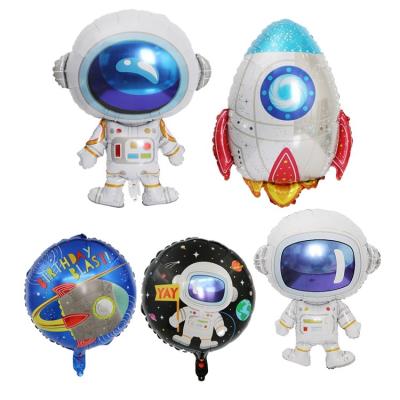 China Popular decoration balloons party decorations astronaut themed party is decorated with cartoon astronauts rocket foil balloon set and for sale