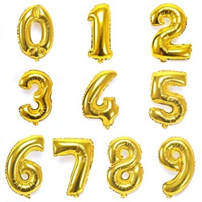 China Gold Number Balloons 0 to 9 Party Decoration 16