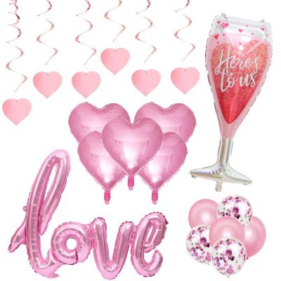 China Wedding LOVE Balloon Spiral Wine Bottle Party Decorated Set Holiday Supplies for sale