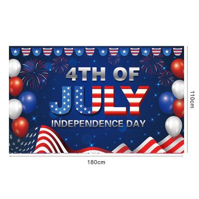 China Popular Fourth of July Independence Day Banner Border Decoration Decorated Balloon Set Outdoor Activity Party Background Flag Pull Flag for sale