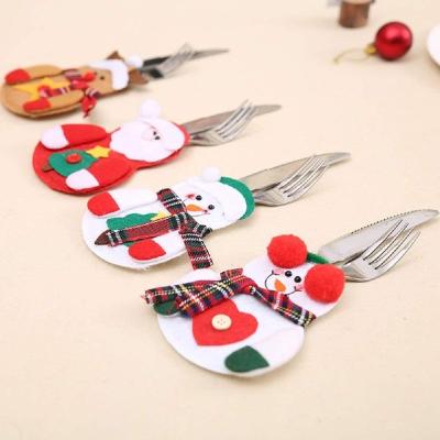 China Party Decoration New Year Christmas Tableware Holder Knife Fork Cutlery Set Skirt Pants Christmas 2018 Decorations For Home for sale