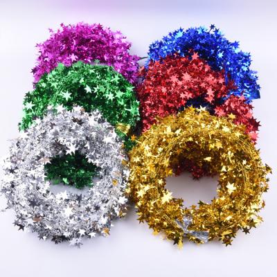 China Fun Christmas Decorations Christmas Tree Scene Decorations Christmas Yarn Five Stars Cane 6 Colors for sale