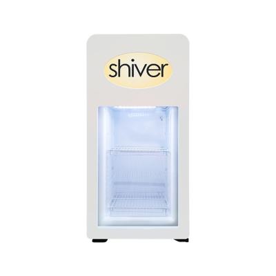 China Single-temperature 50L Vertical Glass Door Commercial Ice Cream Display Freezer for sale