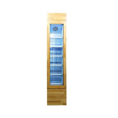 China 105L Single-temperature Slim Upright Display Cooler Food Energy Drinks Commercial Display Fridge for sale