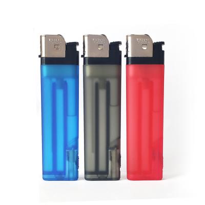 China FH-218 Large Minimalist Filled Flint Lighter With Color Gas LED Lighter for sale