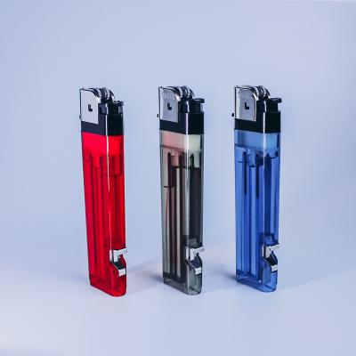 China The minimalist latest large disposable gas flint lighter has the function of bottle opener for sale