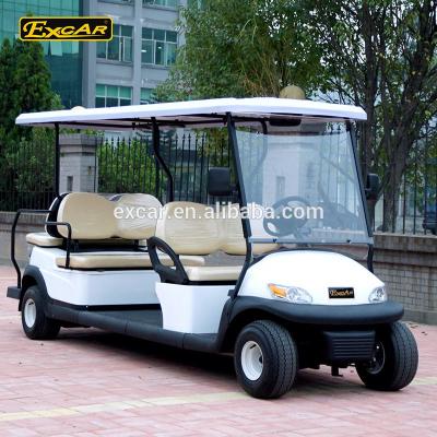 China EXCAR 3.7KW 6 Seater Cheap Electric Golf Cart 48V Electric Sightseeing Carts Buggy Electric Classic Golf Car for sale