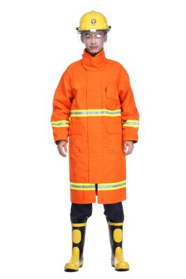 China Flame Retardant Customized Fire Rescue Apparel Conductor  Long Coat for Firefighter for sale