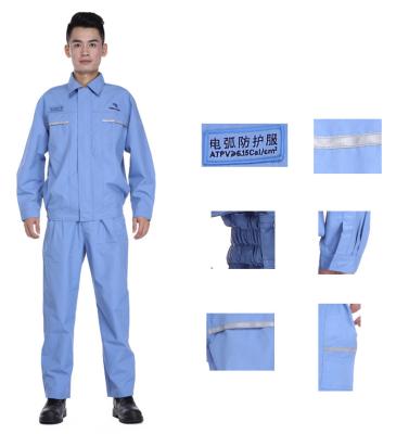 China Durable Flame Retardant Arc Flash Suit for Electrical Worker Navy Grey Orange Yellow Multi Color for sale