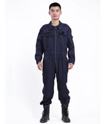 China Black and Navy Blue Flight Suit Coveralls for Men , Flame Retardant Flight Workwear for sale