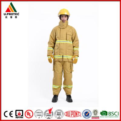 China EN469 Firefighter Uniforms Fireman Turnout Gear Yellow Orange Navy Blue Custom Color for sale