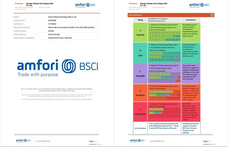 BSCI - Xiamen Sheep Anti-Fatigue Mat Co., Ltd.