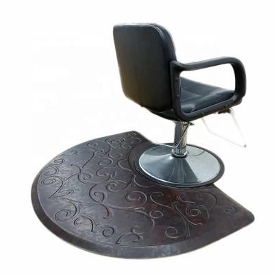 China Stain Sheepmats Beauty Salon Anti Fatigue Barber Shop Chair Floor Mat Salon Anti-Skid Resistant Antique Mat For Hair Stylist Semi Circle for sale