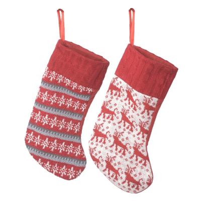 China Christamas Decoration New Year Christmas Stocking Sack Christmas Gift Candy Sack Decorations for Home Knitted Sock Christmas Tree Decor for sale