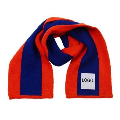 China Custom Long Scarf Acrylic Knitted Soccer Scarf For EU Soccer USA Soccer Teams for sale