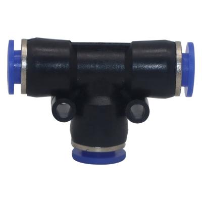 China ZM 1183 pneumatic plastic tee connector 4MM connectors fittings pe pipe pneumatic joint coupling for sale