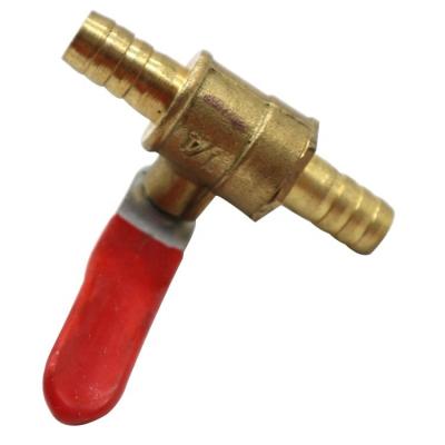 China ZM 1235 Brass Mini Brass Handle Automatic Red Ball Valve With Double Hose Burr Drain Valve for sale