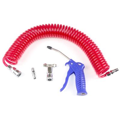 China ZM 1193 Air Steel Airgun Set With Standard Accessories Air Cloth Air Blower Gun With Red PU Hose for sale