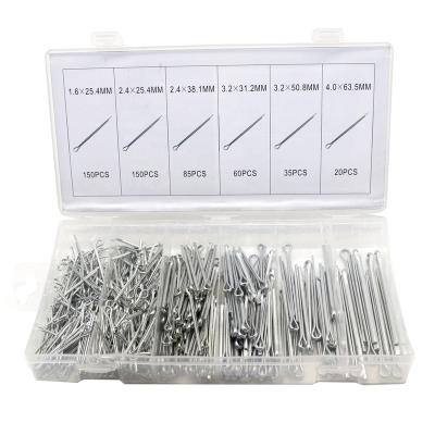 China GALVANIZED 500pcs Cotter Pin Zinc Plated Steel ZM 1086 Split Pin Fastener Clips Straight Hairpins Holds Pins for sale