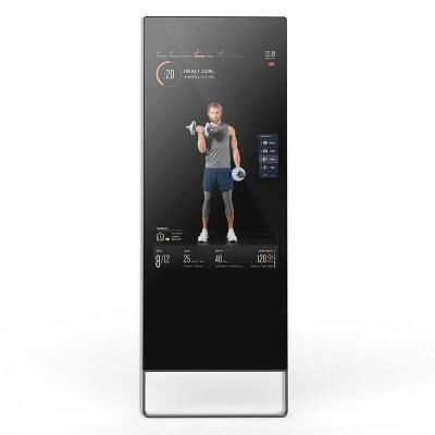 China Fitness/sports advertising 32 inch, 43 inch fitness smart mirror with touch screen for exercise/sport/gym workout/Yaga interactive magic glass mirror for sale