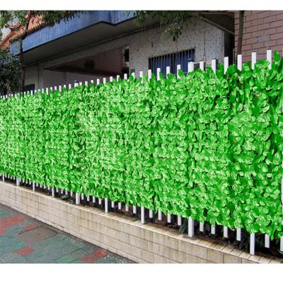 China Eco-friendly Materials 100x100cm Customized Artificial Plant Hedge Balcony Fence Garden Wall for sale