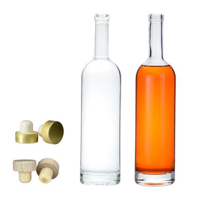 China Round Clear Wine Glass Empty Flint Hot Vodka Brandy Frosted Wine Glass Bottles for sale