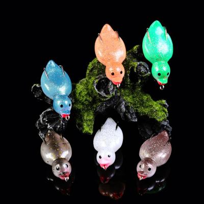 China 6Colors 10.5G/6.5cm Small Duck Plastic Soft Bait With Double Hide Hook Wobblers Waterproof 3D Bionic Bait Eyes FS797 for sale