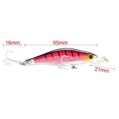 China Artificial Minnow 6.5cm/6.5g Plastic Wobblers Shallow Water Hover Bionic Bait Depth 0-1.2M 3D Dive Eyes FS899 for sale