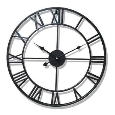 China Europe Roman Number Metal Garden Large Outdoor Wall Clock for sale