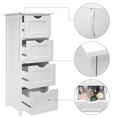 China With Drawers 4pcs Modern Wooden Cheap Large Capacity Bathroom Storage Drawer Cabinets Tall Slim Cabinet for sale