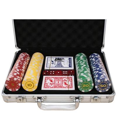 China 500pcs PP Sticker Poker Chips Set With Aluminum Case for sale