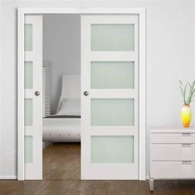 China Modern Design Waterproof Pocket Sliding MDF Glass Door For Bathroom for sale