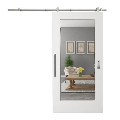 China Spring Hill Modern Suites Water Based Painted Mirror Attached Barn Door Supply For Hospitality Project for sale