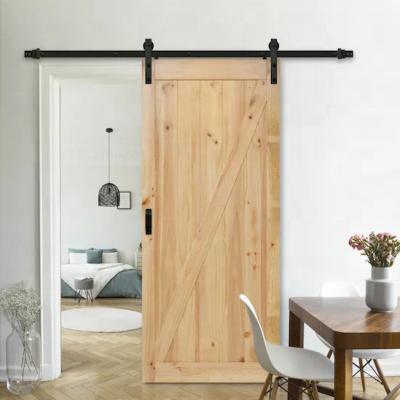 China Modern Unfinished Alder Knotty Door Solid Pine Wood Sliding Barn Door for sale