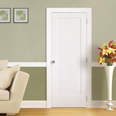 China Traditional Cheap Price Prehung Wooden Internal Door White Primer HDF Molded Doors With Door Frame for sale