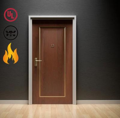 China Modern Commercial Core Fire Proof Door Solid Wood Veneer Interior 20 Mins Fire Rated Flush Wooden Door for sale