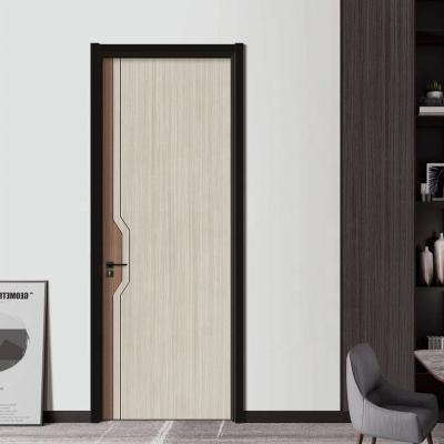 China Latest Design Modern Solid Wood Melamine Windproof Doors Eco - Friendly Wood Interior Door For Apartment Room for sale