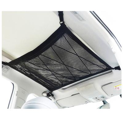 China Easy Install Elastic Cords Bondage Vehicle Roof Mesh Storage Bag Car Ceiling Cargo Net Car Accessories Storage Organizer Bag for sale