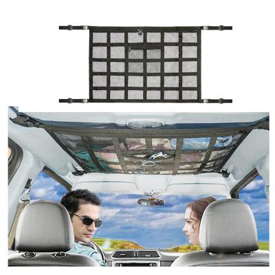 China Easy Install Upgrade Reinforce Adjustable Portable Car Accessories Ceiling Cargo Net Pocket Car Mesh Storage Organizer Inner Bag for sale