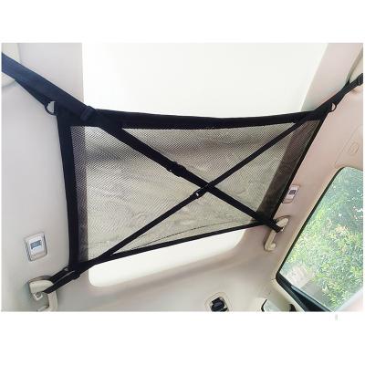 China Easy Install Automotive Aerial Organizer Camping Ceiling Cargo Net Mesh Storage Bag Car Accessories Road Travel Supplies Car Roof for sale