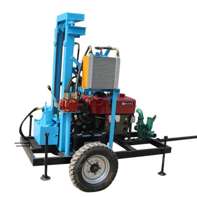 China Small Rotary Drilling Rig Small Wheel Hydraulic Drilling Rig 100m Hydraulic Water Well Drilling Rig for sale